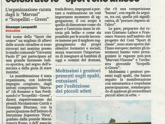 Articolo Gazzetta del Sud 10.06.2015