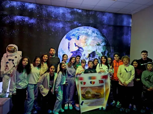 Foto di gruppo sulla luna